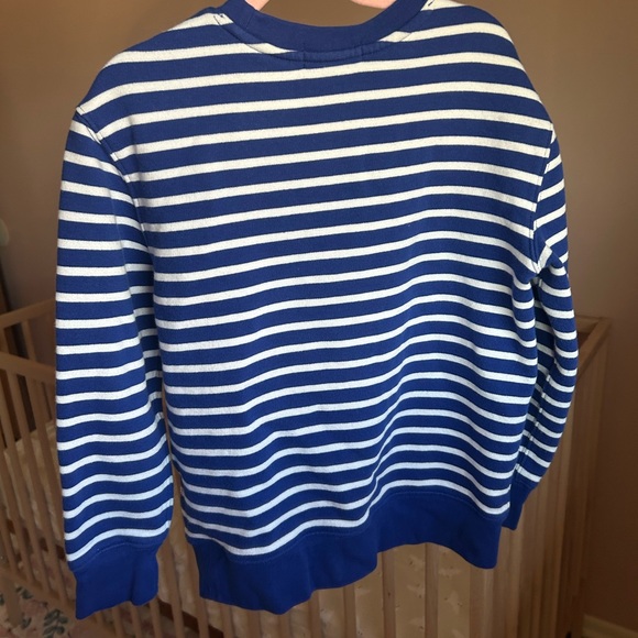 Polo by Ralph Lauren Blue and White Crewneck Top with Bear Accent - Picture 4 of 4